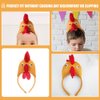 WRITWAA 1Pc Chicken Hair Hoop, Easter Headbands Cartoon Rooster Hair Bands for Halloween Decorations, Animals Ears Headdress Cute Headbands for Cosplay Party, Brown