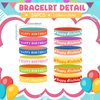 Sabary 48 Pcs Happy Birthday Pencils Rubber Bracelets Set Birthday Party Favors Birthday Pencils Silicone Wristbands Birthday Bracelet for Kids Students Teachers Classroom Reward Gifts (Cute Style)