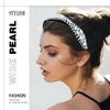 Coridy Black Rhinestone Headbands for Women Crystal Pearl Hairbands Beaded Headbands Baroque Wide Hair Bands Jewelled Head Bands for Women's Hair (Fashion)