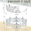 King Crown 2 Pcs Royal King Crown Metal Crystal Tiara Crown for Men Women Bridegroom Bride Princess for Wedding Halloween (Heart Style)