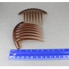 2 Brown Big Huge Hair Comb set pack Silver plastic teeth side clip 4 inches wide