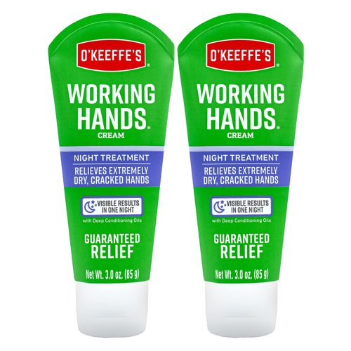 O'Keeffe's Working Hands Night Treatment Hand Cream; 3 oz Tube; (Pack of 2)