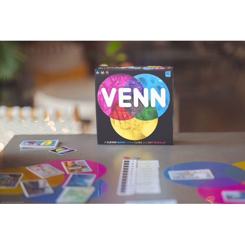Venn Board Game | Family Game for 2+ Players | Cooperative & Competitive Gameplay Variations | Creative Word Association Game Featuring Unique Gameplay & Custom Artwork | Ages 10+