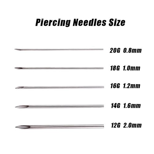 Piercing Needles - LQ 100Pcs 16G Body Piercing Needles Disposable Professional Piercing Needles for Body Ear Navel Nose Lip Nipple (16G 100PC)