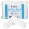 ForPro Professional Collection Buffing Block, Super White, 180/240 Grit, Four-Sided Manicure and Pedicure Nail Buffer, 3.75" L x 1" W x 1" H, 20-Count