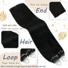 Ugeat Micro Ring Hair Extensions Human Hair for Black Women 14 Inch Micro Bead Extensions Remy Hair Extensions 1g/s 50s Jet Black Hair Extensions Real Human Hair Natural Hair Extensions Microlink
