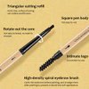 AMY'S DIARY 3pcs Balck Eyebrow Pencil Retractable Definer,Dual-Sided Brow Brush, Fine Tip, Shapes, Defines, Fills Brow Makeup Flapiz Para Cejasills(1#)