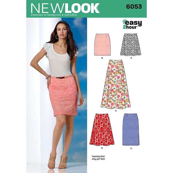 New Look 6053 Misses' Skirts Sewing Pattern, Size A (8-10-12-14-16-18)