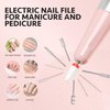 GAOY Rechargeable Cordless Nail Drill for Beginners, Electric Nail File with 12 Nail Drill Bits and Sanding Band Set for Acrylic and Gel Nails, Pink