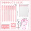 Ctosree 250 Pcs Baby Shower Favors Includes Baby Shower Ballpoint Pens Angel Keychains Organza Bags Thank You Cards for Guest Gifts Baby Shower Gender Reveal Party(Pink, It's a Girl)
