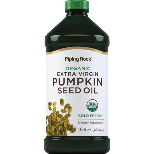 Piping Rock Pumpkin Seed Oil Organic 16oz | Cold Pressed | Extra Virgin | Non-GMO, Gluten Free
