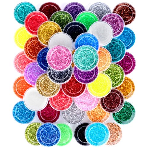 FANDAMEI 48 Colors Nail Glitter Set, 48 Boxes 5g Nail Art Glitter, Fine Glitter Powder for Eyeshadow, Cosmetic, Arts, Crafts, Decoration. Body Glitter, Face Glitter for Festival, Makeup, Halloween