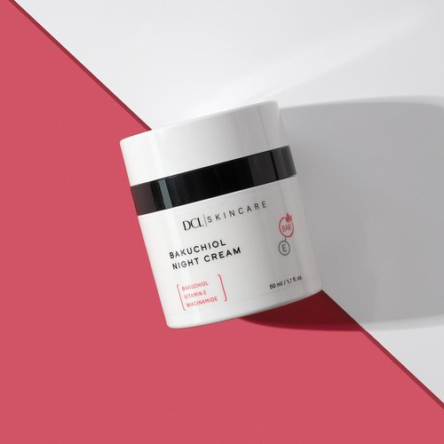 DCL Skincare Bakuchiol Night Cream Natural Retinol Alternative with Niacinamide and Vitamin E, 1.7 mL