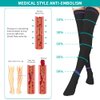 SKYFOXE T.E.D. Anti Embolism Stockings for Women Men Thigh High, 15-20 mmHg Compression TED Hose with Inspect Toe Hole