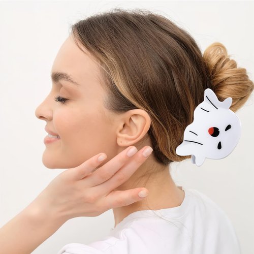 Generic 3 Pcs Halloween White Ghost Hair Claw Clips Cute Ghost Hair Claw Clip Hair Styling Accessories for Thick Thin Hair, 4*5.8 cm/1.57*2.28 Inch
