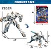 Wenbeier Animal Transforming Robot Toys 10 Inches Tiger Action Figure for Kids Deformation Assembly Robot for Boys & Girls Ages 6 7 8 9 10