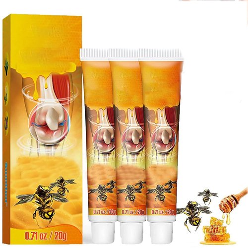 TPTAL 3PCS Beevenom New Zealand Bee Venom Professional Gel,Bee Venom Cream New Zealand,Propolis Professional Gel Joint Cream of Neck,Knee,Shoulder,Waist,Leg