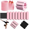 Mibcocny Pilates Wrist And Ankle Weights For Women At Home, Adjustable Arm & Leg Ankle Weights For Men, 1 lb Weights Set Of 2 For Walking Workout Dance Yoga Running (Pink)