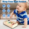 LED Light Switch Busy Board Montessori Toy with Button for Kids, Wooden Control Panel, Activity Sensory Board Fidget Toy for Toddlers 1 2 3 Year Old