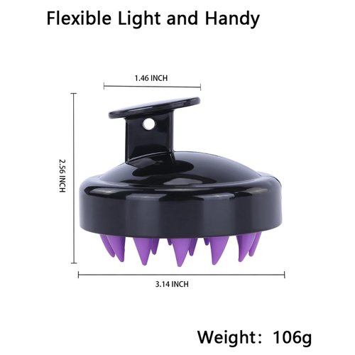 YQBOOM Shampoo Brush Scalp Massager 2 Pcs Silicone Shower Brush Hair Manual Dandruff Brush Waterproof Hair Scrub Tool for Wet Dry Hair Ladies Men Black Blue