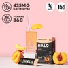 Halo Hydration Electrolyte Powder Packets – Peach - 6 Servings (5g Each) - Organic Hydration Drink with Low Sugar + Essential Vitamins + Minerals - Vegan