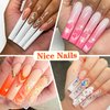 600PCS Square Nail Tips Full Cover, 3XL Clear Nail Tips for Acrylic Nails Professional, XXXL Full Cover Nail Tips No C Curve, Extra Long Tapered Square Fake Nails for Salons Home DIY Nail Art 12 Sizes