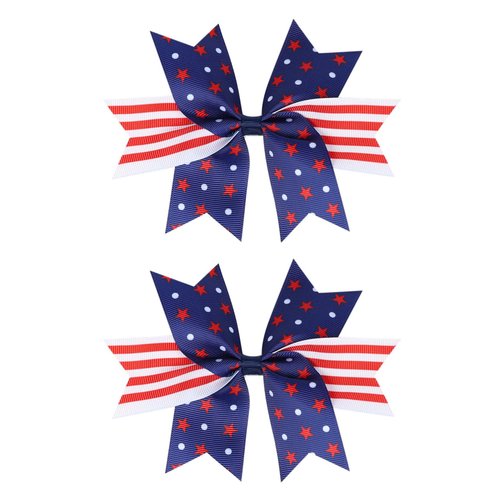 American Flag Hair Clip for Baby Girls Red White Blue Hair Clips Patriotic Hair Bow Clips for 4th...