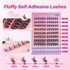 Self-Adhesive Cluster Eyelash Extensions with Bottom Lashes Fluffy Lash Clusters Volume Individual Lashes Wispy Eyelash Clusters DIY Lash Extension at Home