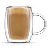 JoyJolt Double Wall Glass Coffee Mugs - 13.5oz Double Walled Glasses, Thermal Borosilicate Glass Insulated Coffee Mug. Clear Coffee Glass Cup, Cappuccino Mug, Iced Coffee Cup, Tea Mugs