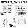 Wugbc Halloween Spider Tattoos Makeup Kit for Adults, 16 Sheets Fake Tattoos Halloween Face Temporary Stickers Scary Skeleton Face Tattoo 3D Spider Web Bat Women Girls Men Costume Masquerade