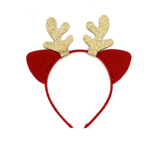 LSHDXD Christmas Headband Hair Hoop, Elk Antlers Cat Ear Glitter Hair bands Hair Accessories Headdress for Christmas Decorations Party Supplies.