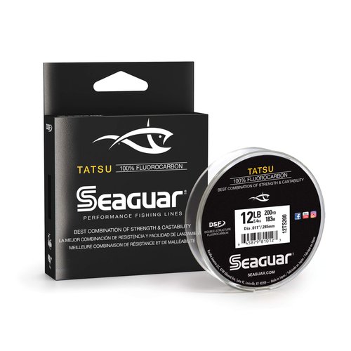 Seaguar Tatsu 100% Fluorocarbon Fishing Line DSF, 12lbs, 200yds Break Strength/Length - 12TS200