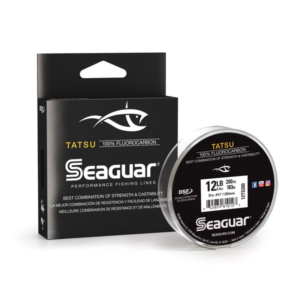 Seaguar Tatsu 100% Fluorocarbon Fishing Line DSF, 12lbs, 200yds Break Strength/Length - 12TS200