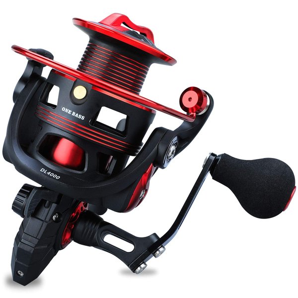 One Bass Fishing reels Light Weight Saltwater Spinning Reel - 39.5 LB Carbon Fiber Drag,12+1 BB Ultra Smooth All Aluminum Inshore Reel for Saltwater or FreshwaterR-Spider DL 3000