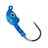 Charlie's Worms Fishing Lures Jig Heads with Double Eye Ball and Sharp Sturdy Hook for Saltwater Freshwater Bass Trout (Blue, 1/4oz.) 6pk.