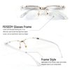 FEISEDY Retro Semi-Rimless Blue Light Blocking Glasses for Men Women Vintage Half Glasses Frame Horn Rimmed Eyeglasses B2883