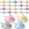 Zubebe 24 Pcs Shark Party Favors Bulk Shark Key Chain Plush Shark Keychain Bulk Mini Shark Stuffed Backpack Soft Clip on Keychain for Baby Party Favors Boys Girls Goody Toys Bag Fillers(Multicolor)