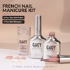 GAOY French Manicure Kit, Nail Stamper and 2Pcs Gel Nail Polish, Include Nude Jelly Pink White Colors for French Tip, UV Light Cure