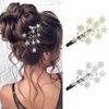 Bartosi Rhinestone Star Hair Clips Crystal Star Hair Clip Bride Wedding Hair Barrettes Sparkly Silver Hair Pins Bridal Decorative Hair Accessories for Women and Girls (Pack of 2)