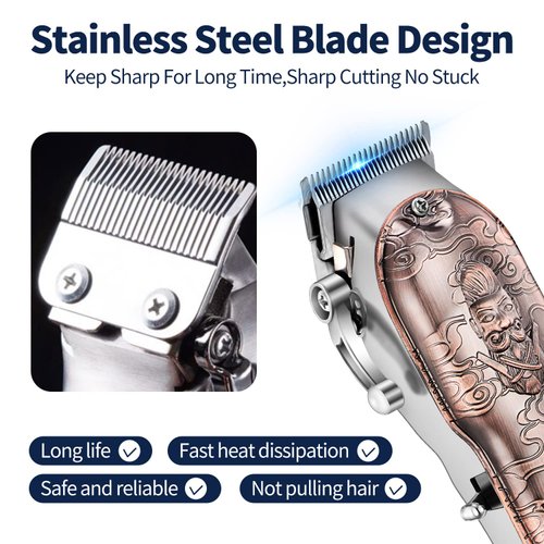 Roziapro Hair Clippers for Men T-Blade Trimmer Professional Barber Clippers - Cordless Hair Cutting Beard Trimmer Mens Electric Hair Trimmer Rechargeable Gold Knight Grooming Kit （Rose Gold）