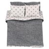 Dollhouse Bedding, 5 Piece Set with Comforter & Pillows, Blanket, Realistic Bedroom Accessories for 6 inch Dolls, 1/12 Scale, Gray and White Linen