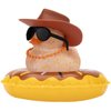 wonuu Rubber Duck Car Decorations Cute Car Accessories Dashboard Car Ornament with Cowboy Hat Swim Ring Colour Necklace and Sunglasses(B_Yellow Straw Clear)
