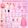 Hapgo Hair Salon Toys for Girls, 39 Pcs Pretend Play Makeup Toys Set, Beauty Play Hair Styling Kit with Blow Dryer, Barber Apron and Scissors Accessories Girls Toys for 3-9 Year Old