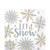 Amscan Shining "Let It Snow" Christmas Luncheon Napkins, 6" x 6", 16 Ct.