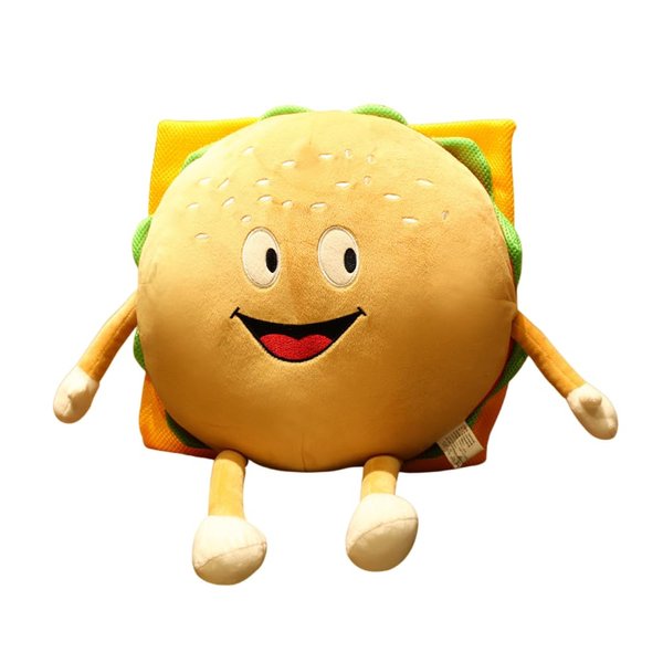 XIYUAN 12” Hamburger Plush Toy - Funny Hamburger Stuffed Toy - Cute Food Plush Pillow - Room Decoration Cushion for Children Boy and Girl for Holiday Birthday (Hamburg)