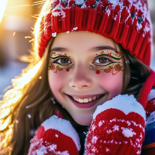 Christmas Eye shadow Tattoo Sticker, 20 pcs Temporary Eye Tattoo Makeup Transfer Stickers Xmas Women Eyeshadow Sticker