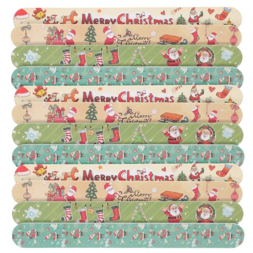 Beaupretty 24pcs Christmas Nail Files EVA Nail Shiners Double Sided Emery Board Nail Sanding File Nail Shine Buffer Polisher Nail Art Manicure Tools