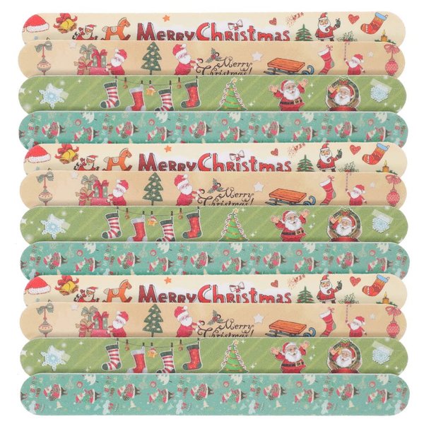 Beaupretty 24pcs Christmas Nail Files EVA Nail Shiners Double Sided Emery Board Nail Sanding File Nail Shine Buffer Polisher Nail Art Manicure Tools