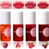 Dulele 4PCS Lip Tint Stain Set, Mini Moisturizing Water Lipstick, Vivid Color Korean Lip Gloss, Long-Lasting Non-Stick Cup Multi-Use Lip and Cheek Tint