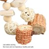 AMONIDA Parrot Corn Cob Chew Toy, Corn Cob Cuttlefish Bone Rattan Wood Beech Wood Nuts Bird Chew Toys, for Peony, Cockatiel, Budgerigar (Rattan Ball Model)
